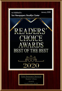 Girtz Insurance Wins Readers' Choice Awards 2020 from Sun Newspapers